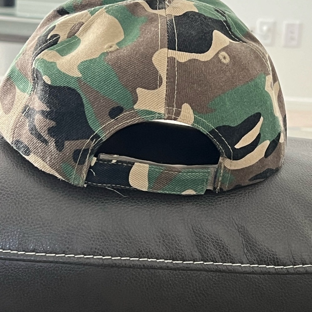 Camo Baseball Cap with Rhinestone 'P' Accent - Picture 2 of 2